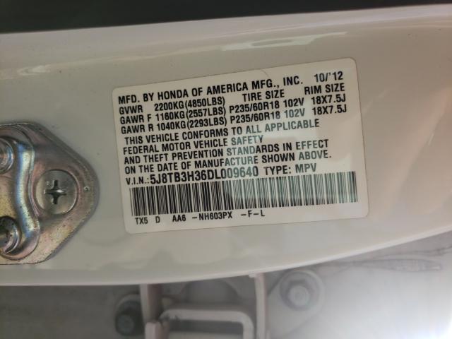 2013 ACURA RDX 5J8TB3H36DL009640