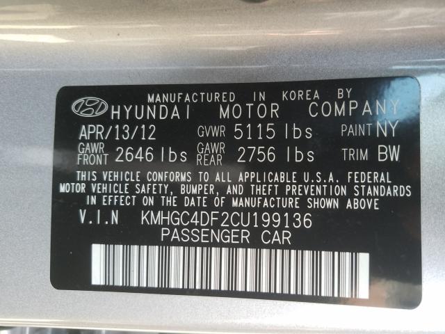 2012 HYUNDAI GENESIS 4. KMHGC4DF2CU199136