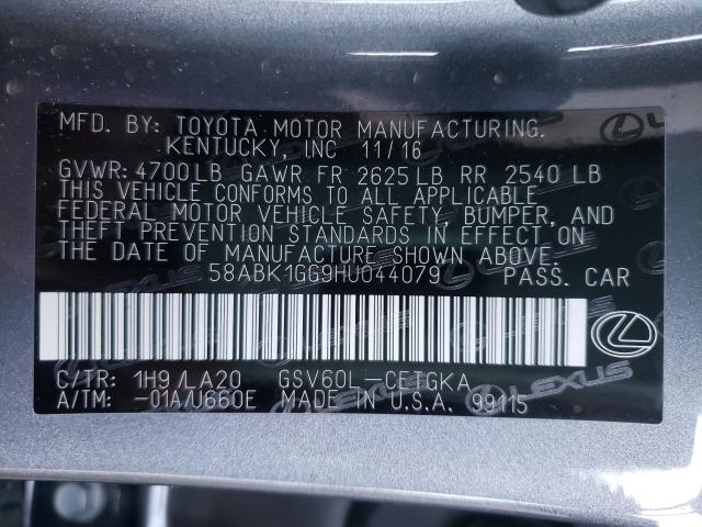 2017 LEXUS ES 350 58ABK1GG9HU044079