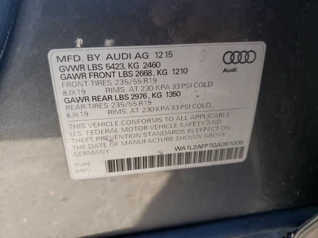 2016 AUDI Q5 PREMIUM WA1L2AFP7GA091008