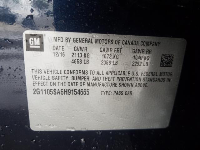 2017 CHEVROLET IMPALA LT - 2G1105SA6H9154665
