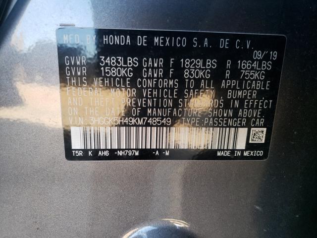 2019 HONDA FIT LX 3HGGK5H49KM748549