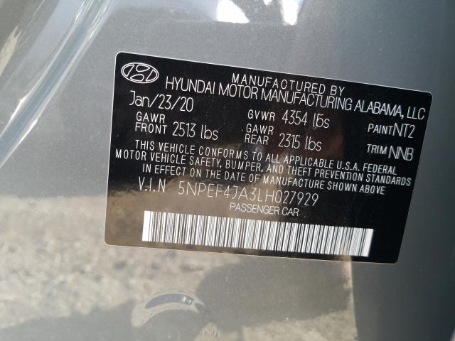 2020 HYUNDAI SONATA SEL 5NPEF4JA3LH027929