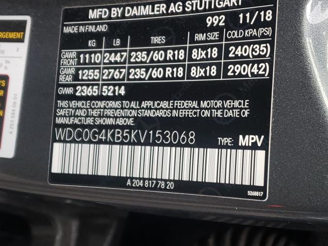 2019 MERCEDES-BENZ GLC 300 4M WDC0G4KB5KV153068