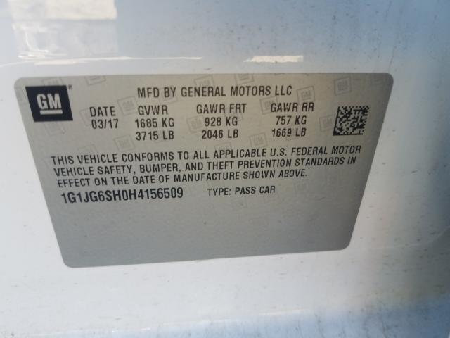 2017 CHEVROLET SONIC 1G1JG6SH0H4156509