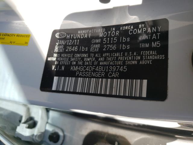 2011 HYUNDAI GENESIS 4. KMHGC4DF4BU139745