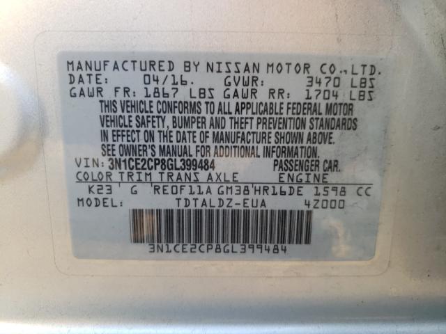 2016 NISSAN VERSA NOTE 3N1CE2CP8GL399484