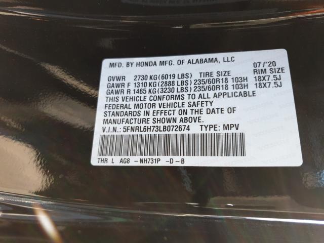 2020 HONDA ODYSSEY EX 5FNRL6H73LB072674