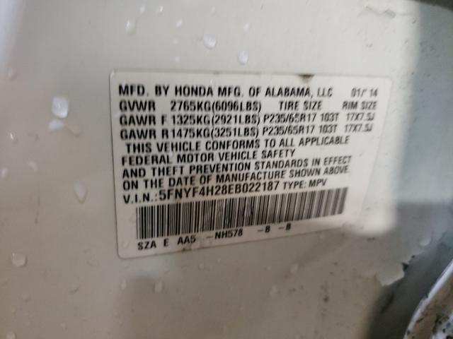 2014 HONDA PILOT LX 5FNYF4H28EB022187