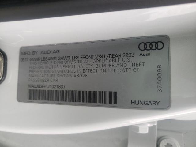 2018 AUDI A3 PREMIUM WAUJ8GFF1J1021837