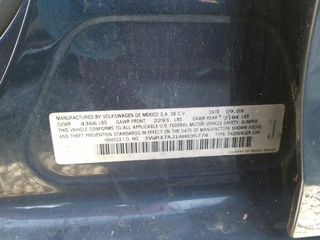 2010 VOLKSWAGEN JETTA SE 3VWRX7AJ1AM035774