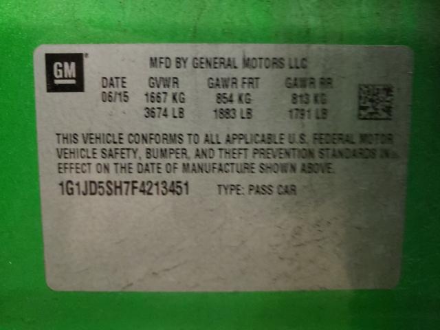 2015 CHEVROLET SONIC LT 1G1JD5SH7F4213451