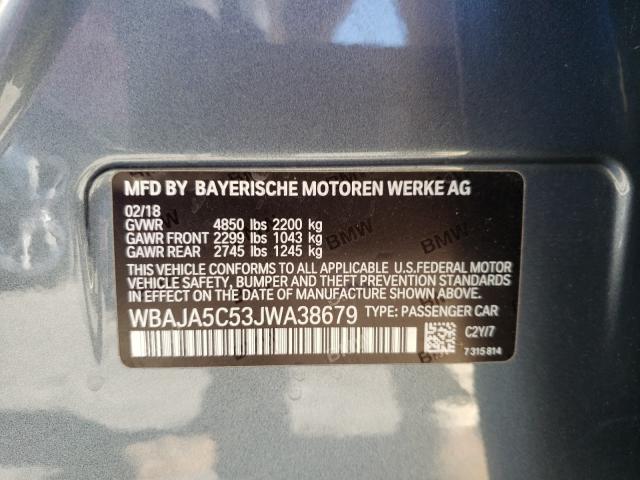 2018 BMW 530 I WBAJA5C53JWA38679