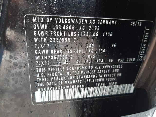 2017 VOLKSWAGEN TIGUAN WOL WVGRV7AX8HW503048