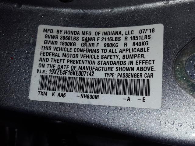 2019 HONDA INSIGHT LX 19XZE4F16KE007142