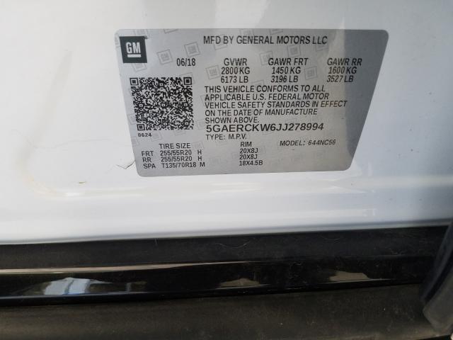 2018 BUICK ENCLAVE PR 5GAERCKW6JJ278994
