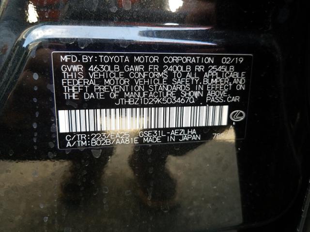 2019 LEXUS IS 350 - JTHBZ1D29K5034670