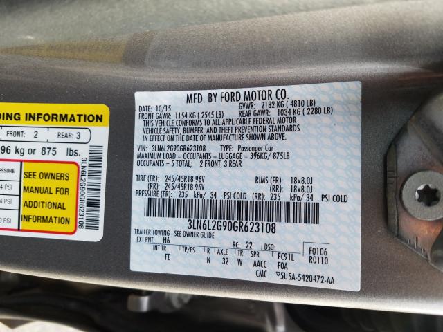 2016 LINCOLN MKZ 3LN6L2G90GR623108