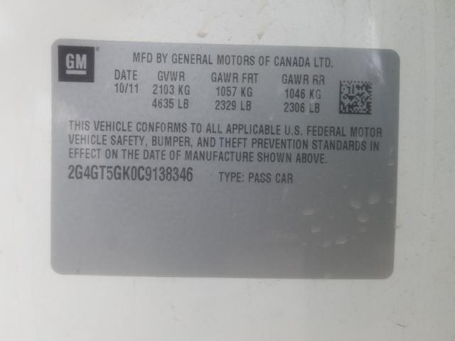 2012 BUICK REGAL PREM 2G4GT5GK0C9138346