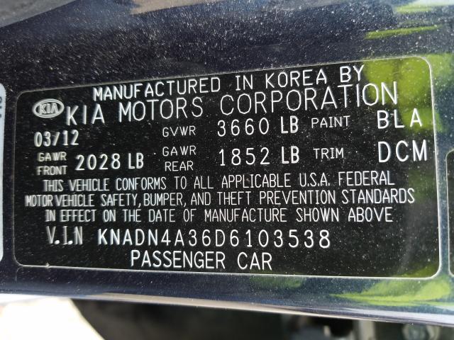 2013 KIA RIO EX KNADN4A36D6103538