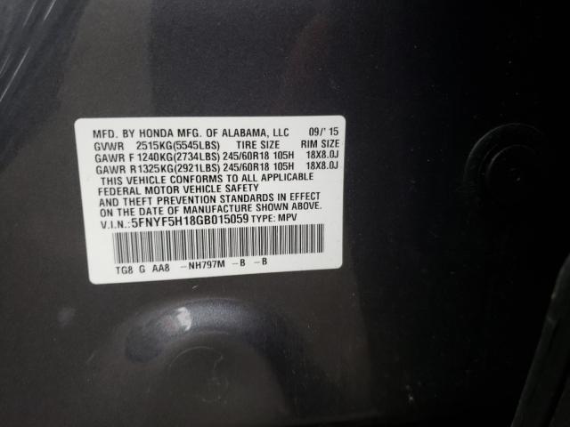 2016 HONDA PILOT LX 5FNYF5H18GB015059