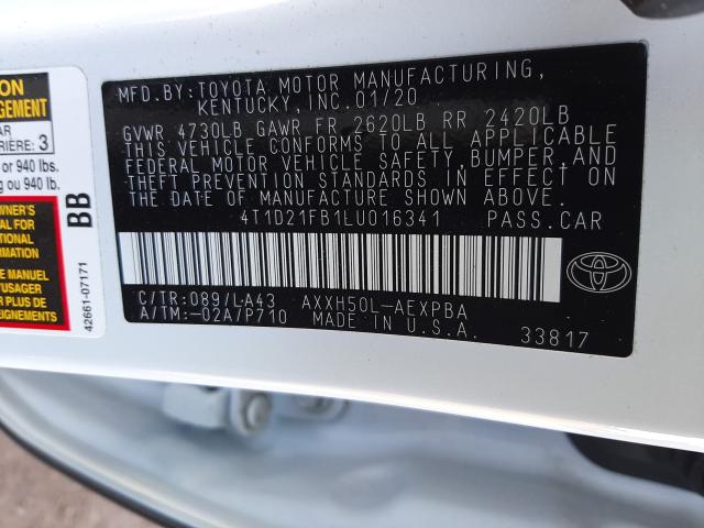 2020 TOYOTA AVALON LIM 4T1D21FB1LU016341