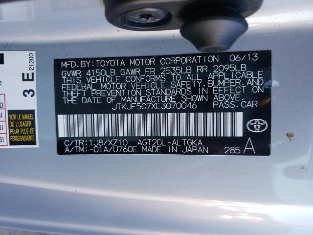 2014 TOYOTA SCION TC JTKJF5C7XE3070046