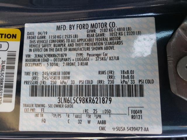 2019 LINCOLN MKZ RESERV 3LN6L5C98KR621879
