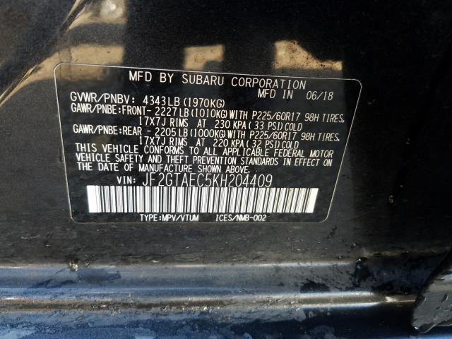 2019 SUBARU CROSSTREK JF2GTAEC5KH204409
