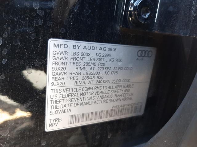 2017 AUDI Q7 PREMIUM WA1LAAF74HD024773