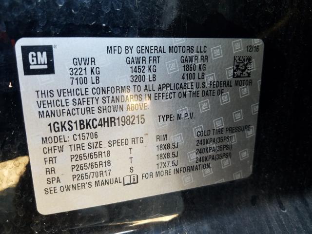 2017 GMC YUKON SLT 1GKS1BKC4HR198215