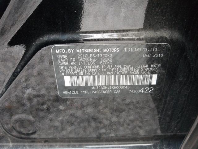 2019 MITSUBISHI MIRAGE ES ML32A3HJ1KH006045