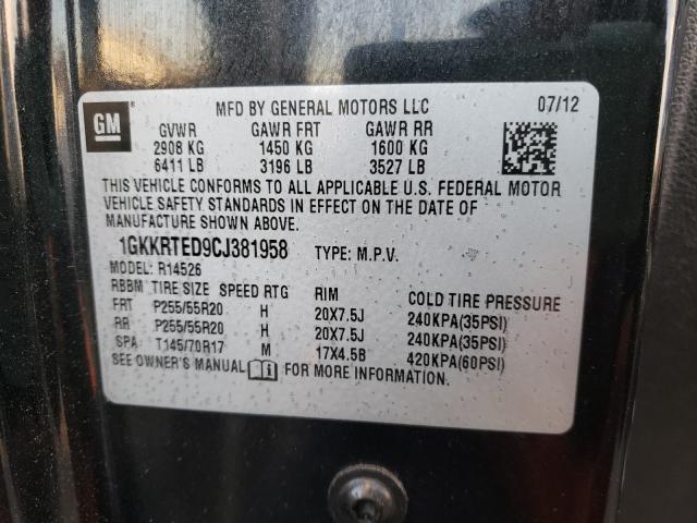 2012 GMC ACADIA DEN 1GKKRTED9CJ381958