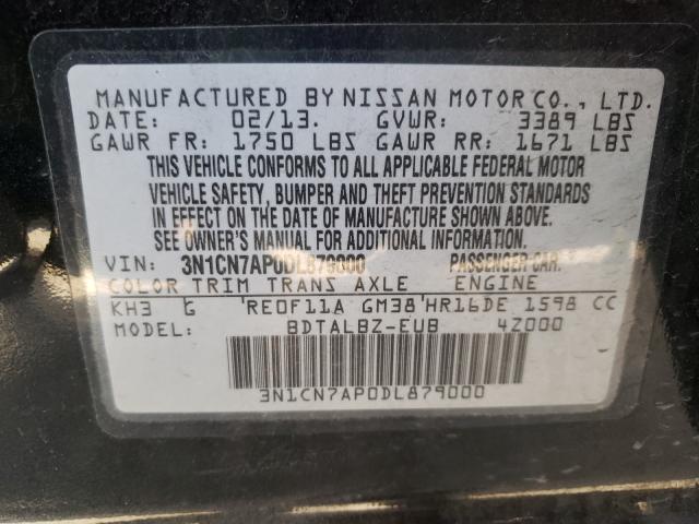 2013 NISSAN VERSA S 3N1CN7AP0DL879000