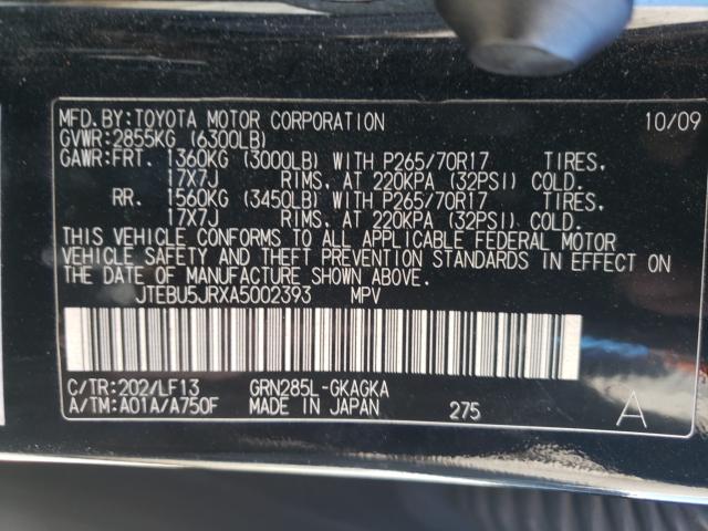 2010 TOYOTA 4RUNNER SR JTEBU5JRXA5002393