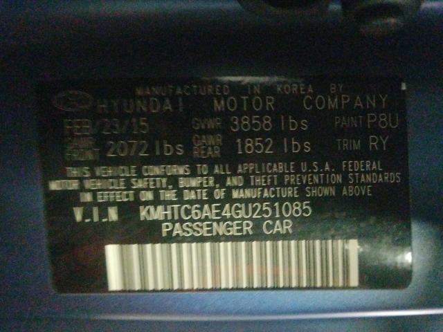 2016 HYUNDAI VELOSTER T KMHTC6AE4GU251085