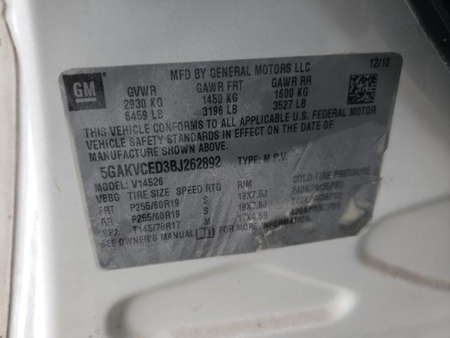 2011 BUICK ENCLAVE CX 5GAKVCED3BJ262892