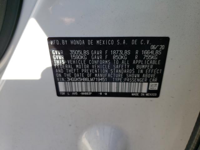 2020 HONDA FIT EX 3HGGK5H86LM719451