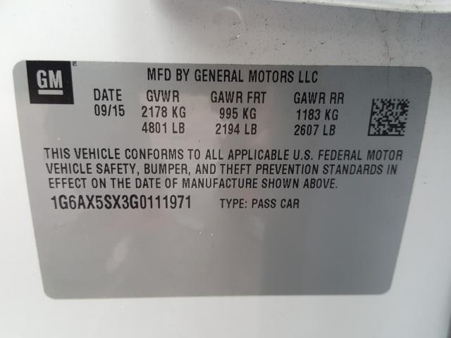 2016 CADILLAC CTS LUXURY 1G6AX5SX3G0111971