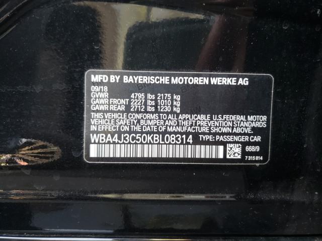 2019 BMW 430XI GRAN WBA4J3C50KBL08314
