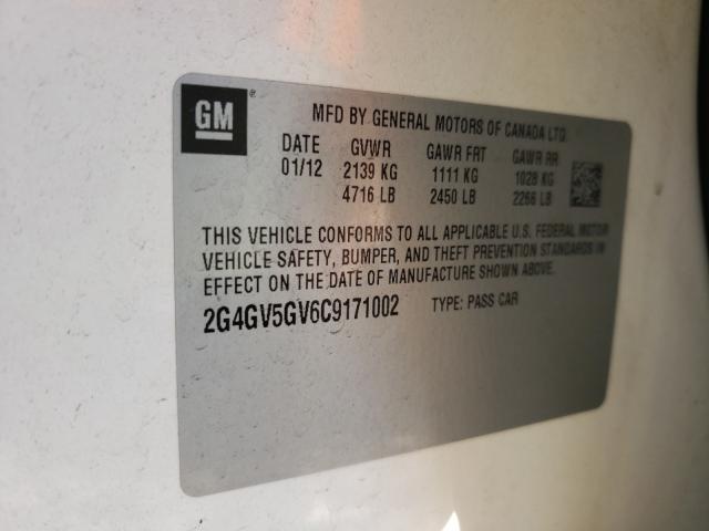 2012 BUICK REGAL GS 2G4GV5GV6C9171002