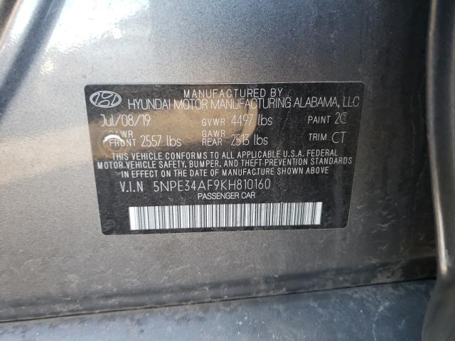 2019 HYUNDAI SONATA LIM 5NPE34AF9KH810160