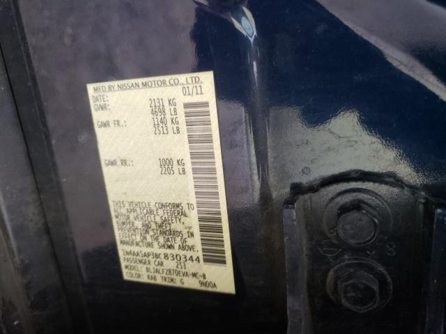 2011 NISSAN MAXIMA S/S 1N4AA5AP3BC830344