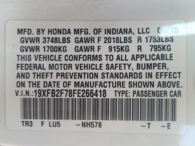 2015 HONDA CIVIC SE 19XFB2F78FE266418