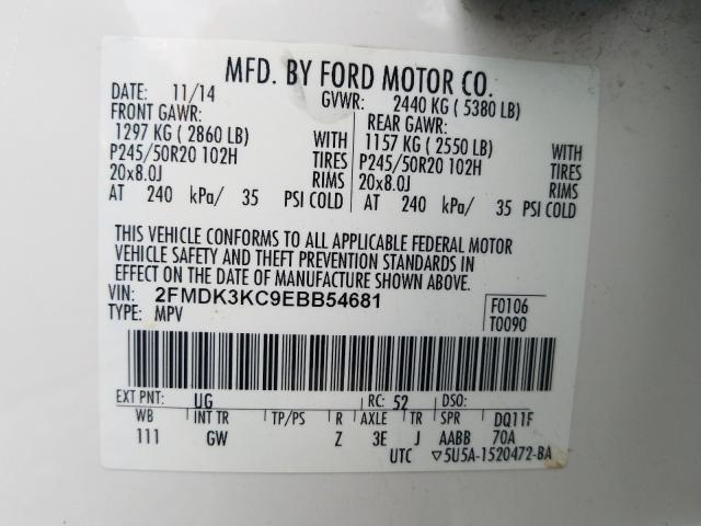 2014 FORD EDGE LIMIT 2FMDK3KC9EBB54681