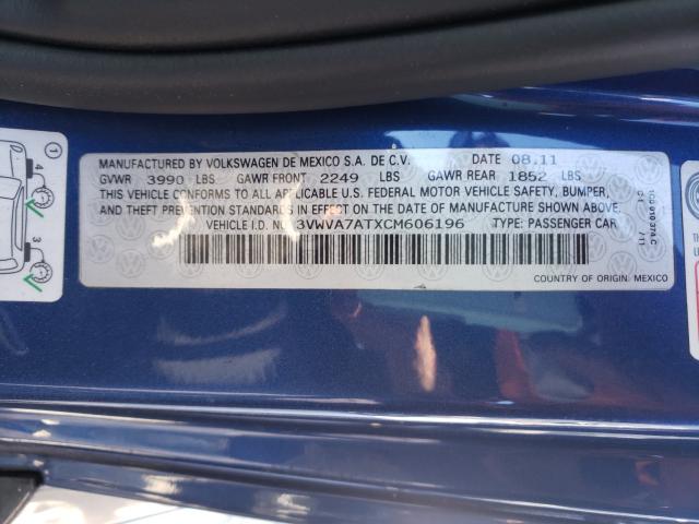 2012 VOLKSWAGEN BEETLE TUR 3VWVA7ATXCM606196