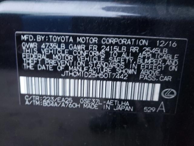 2017 LEXUS IS 300 JTHCM1D25H5017442