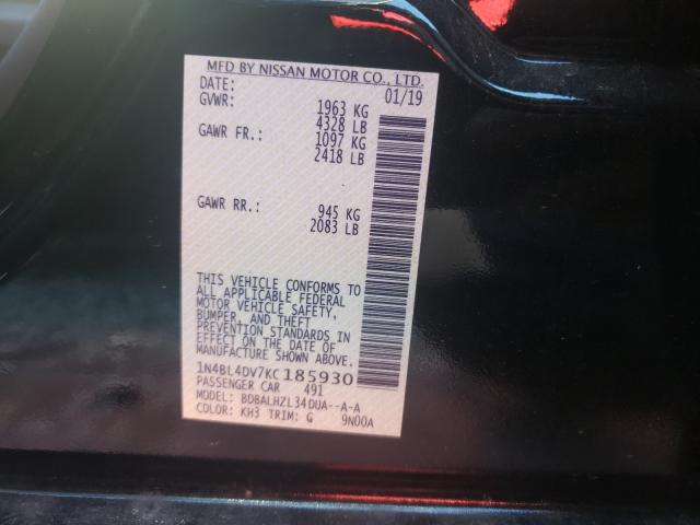 2019 NISSAN ALTIMA SV 1N4BL4DV7KC185930