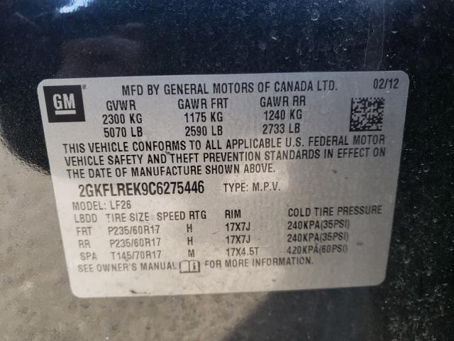2012 GMC TERRAIN SL 2GKFLREK9C6275446