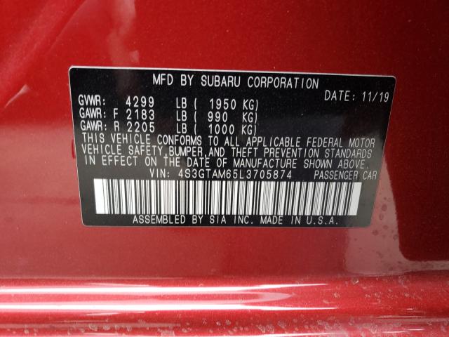 2020 SUBARU IMPREZA SP 4S3GTAM65L3705874